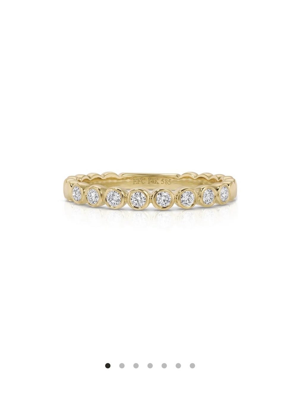 14K Yellow Gold Bezel Diamond Stackable Band - Women Jewelry